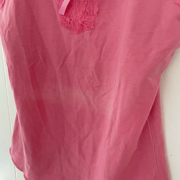 Y2K Coquette Fairy Pink Lace Trim Camisole L Bow Detail Tank Top Vintage NWT‎ - Picture 4 of 7